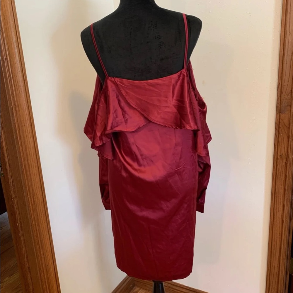 (SOLD) Ruffled Cold Shoulder Dress - Picture 5 of 5